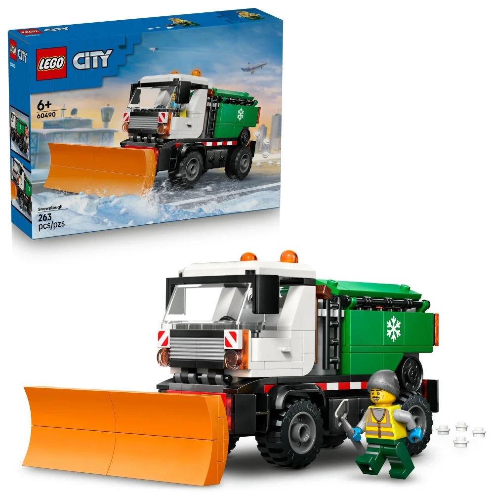 LEGO City Snowplough Truck Toy Vehicle with Minifigure 60490 Afbeelding 1