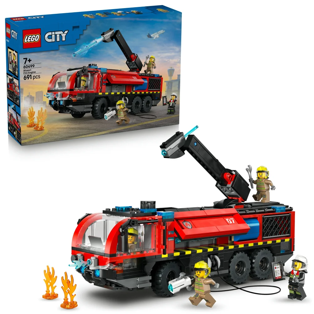 LEGO City Airport Fire Engine Toy Truck Building Set 60499 Afbeelding 1