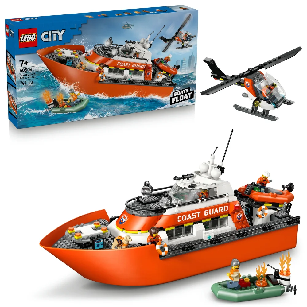 LEGO City Coast Guard Rescue Boat & Helicopter Playset 60504 Afbeelding 1