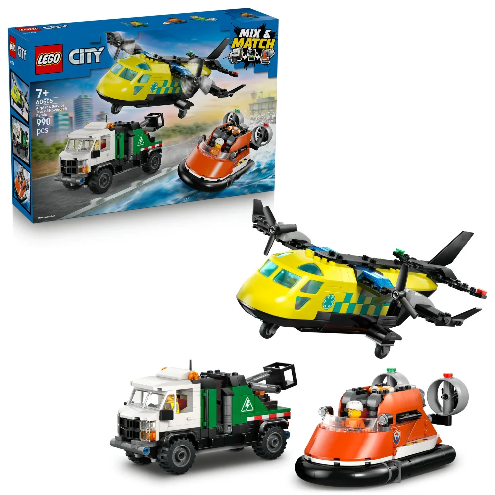 LEGO City Airplane, Service Truck & Hovercraft Remix 60505 Afbeelding 1