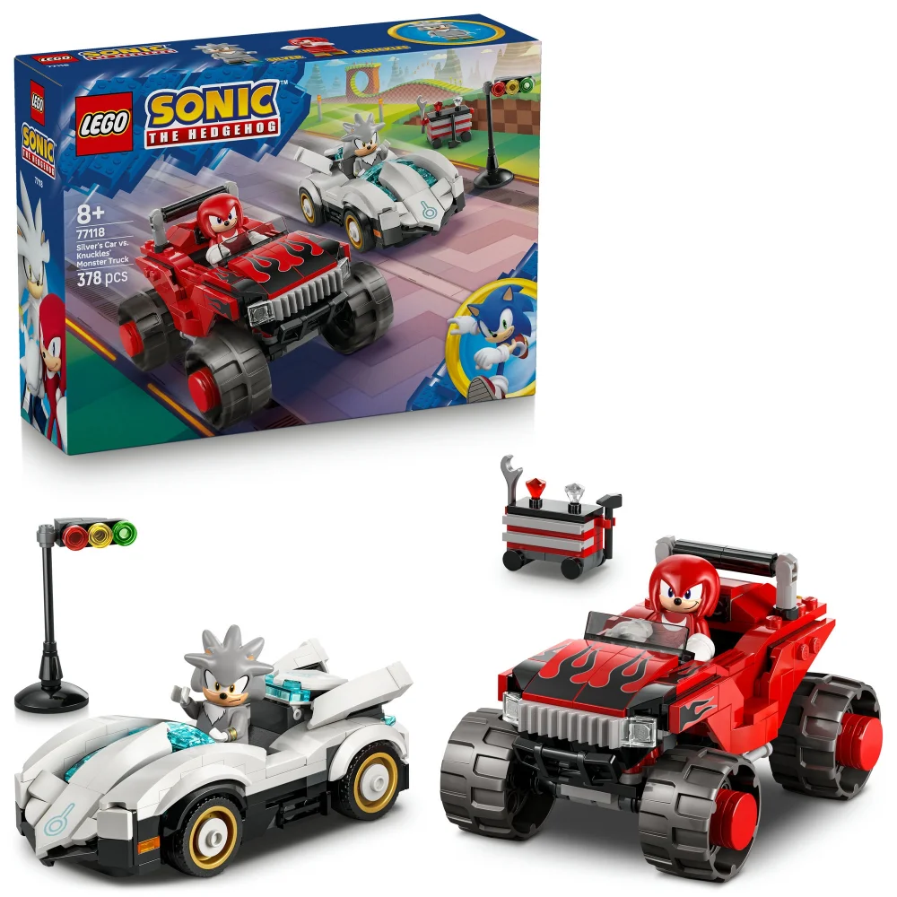 LEGO Sonic the Hedgehog Silver’s Car vs. Knuckles’ Monster Truck 77118 Afbeelding 1