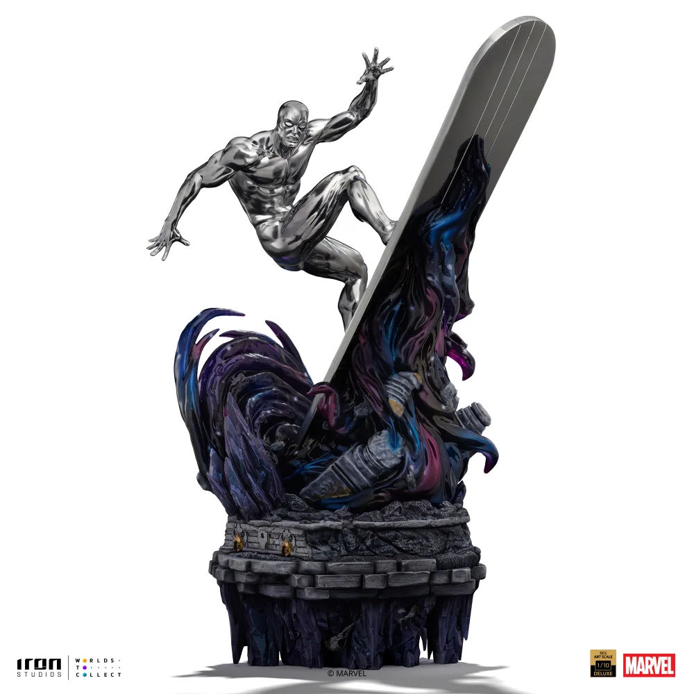Iron Studios Marvel Infinity Gauntlet Diorama Art Scale 1/10 Silver Surfer Deluxe Figure Afbeelding 1