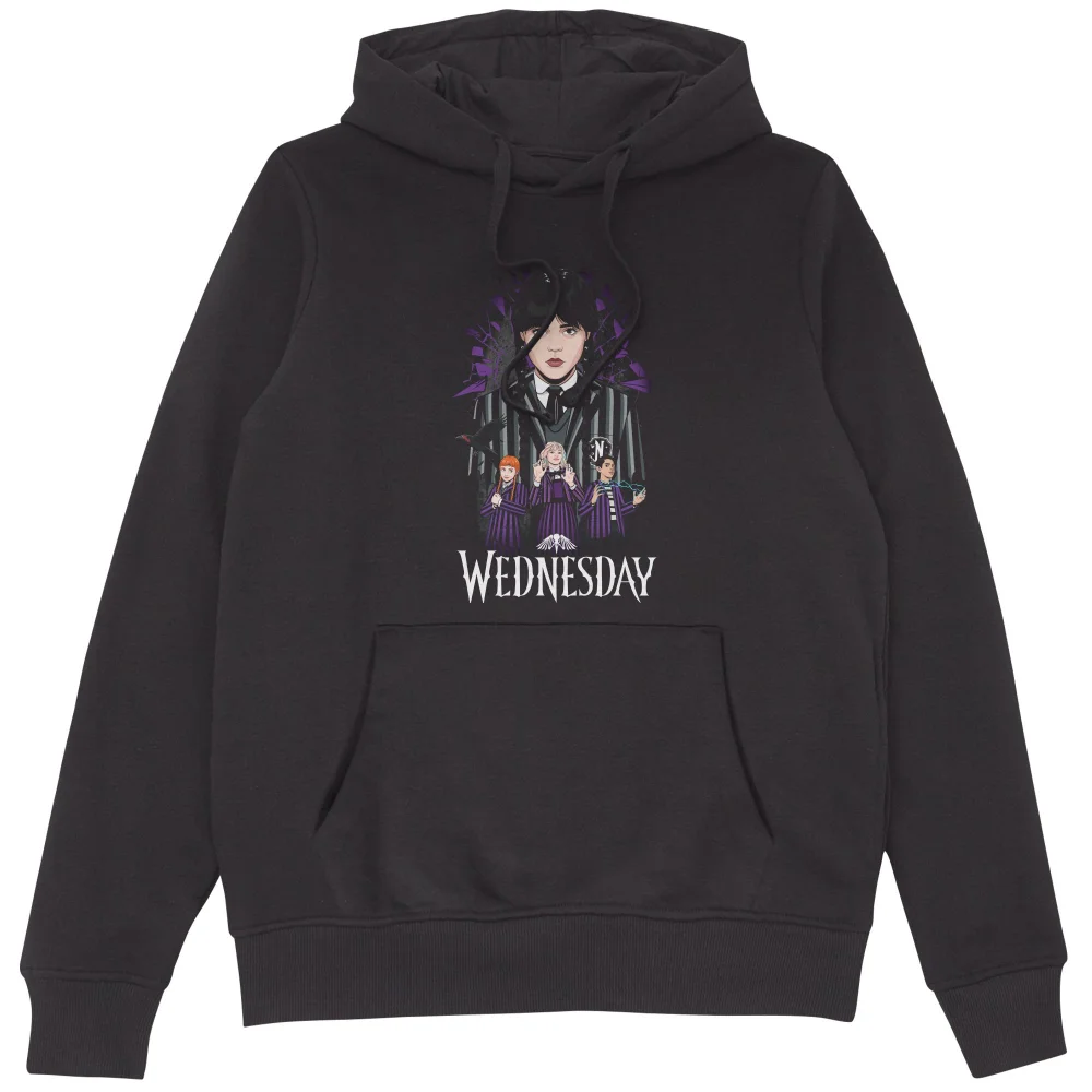 Wednesday Nevermore Group Hoodie - Black - XL Afbeelding 1