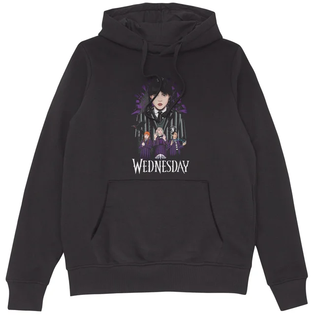 Wednesday Nevermore Group Hoodie - Black
