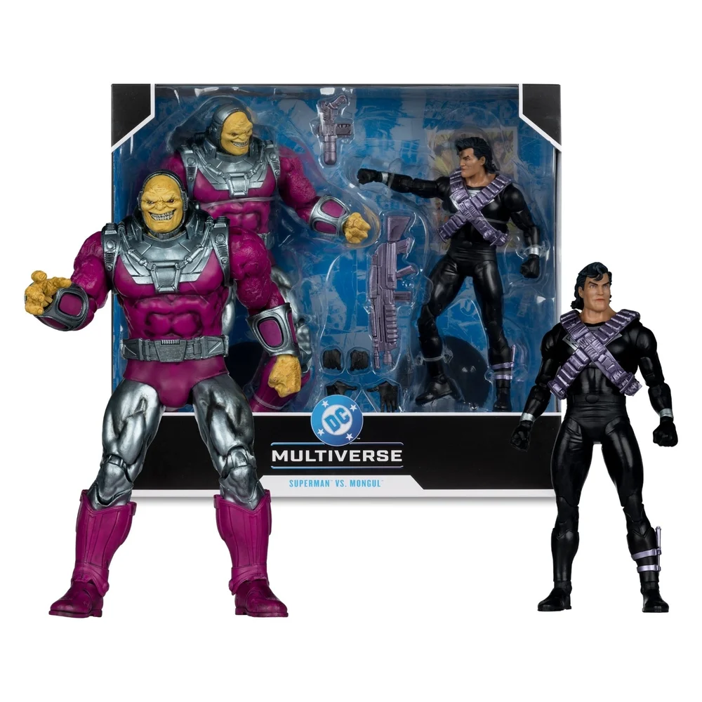 McFarlane DC Multiverse Mongul Vs Kryptonian Suit Superman Megafig 2 Pack 7" Action Figure Afbeelding 1