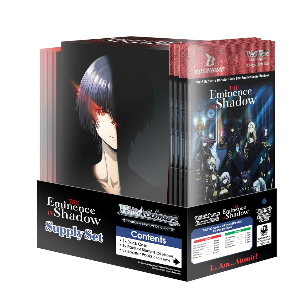 Weiss Schwarz Trading Card Game Supply Set: The Eminence in Shadow Afbeelding 1
