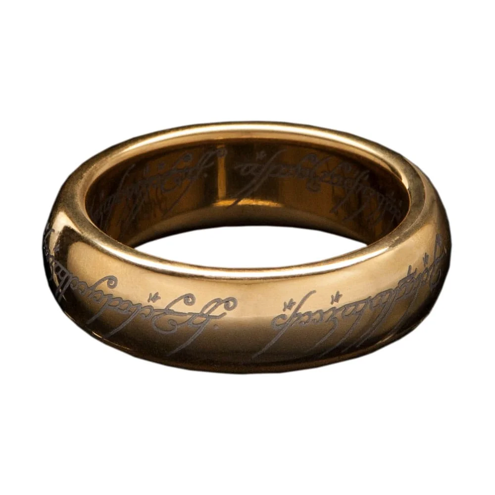 Lord of the Rings Tungsten Ring The One Ring (gold plated) Size 9 Afbeelding 1