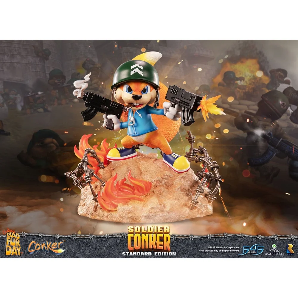 First 4 Figures Conker's Bad Fur Day Soldier Conker Resin Statue (33cm) Afbeelding 1