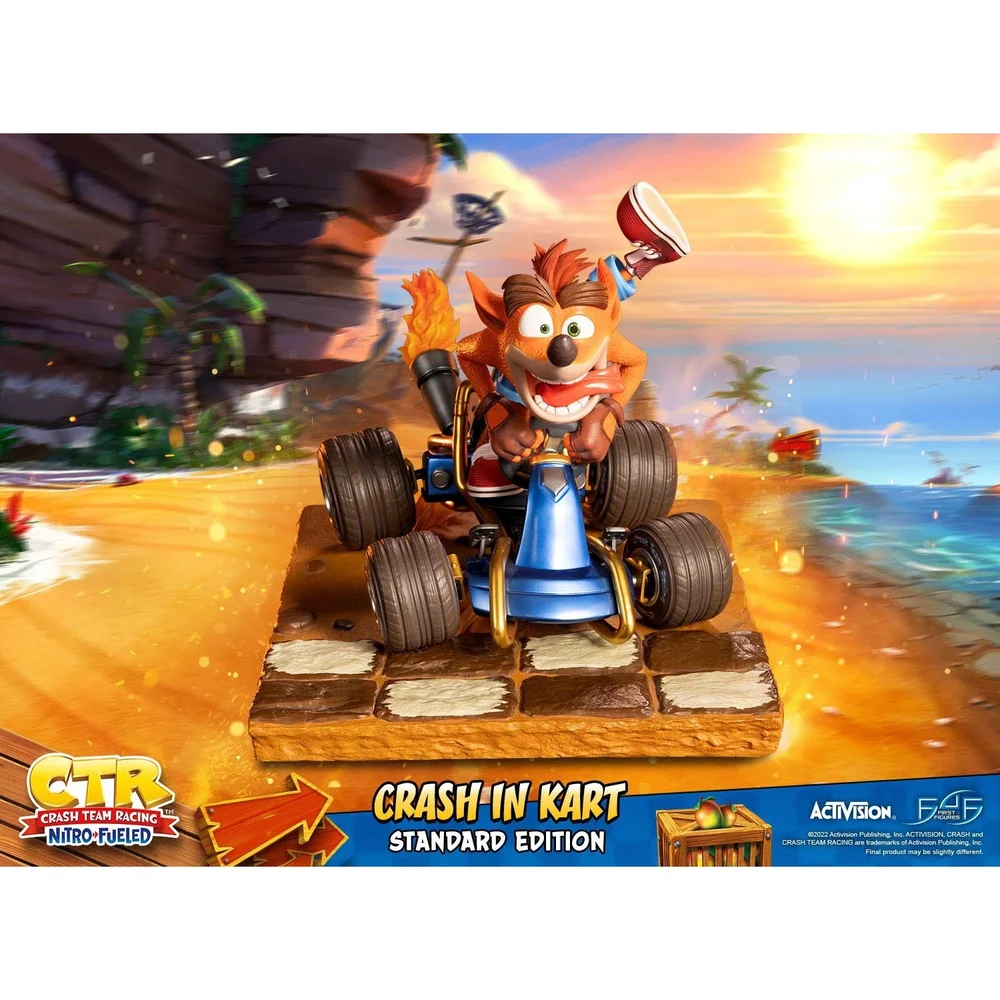 First 4 Figures Crash Team Racing Nitro-Fueled Crash In Kart Resin Statue (31cm) Afbeelding 1