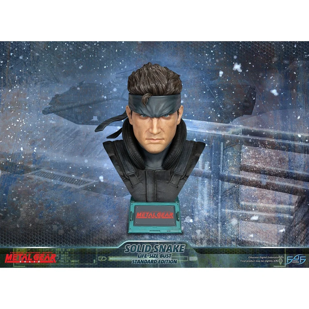 First 4 Figures Metal Gear Solid 1/1 Scale Solid Snake Life-Size Bust Resin Statue (56cm) Afbeelding 1