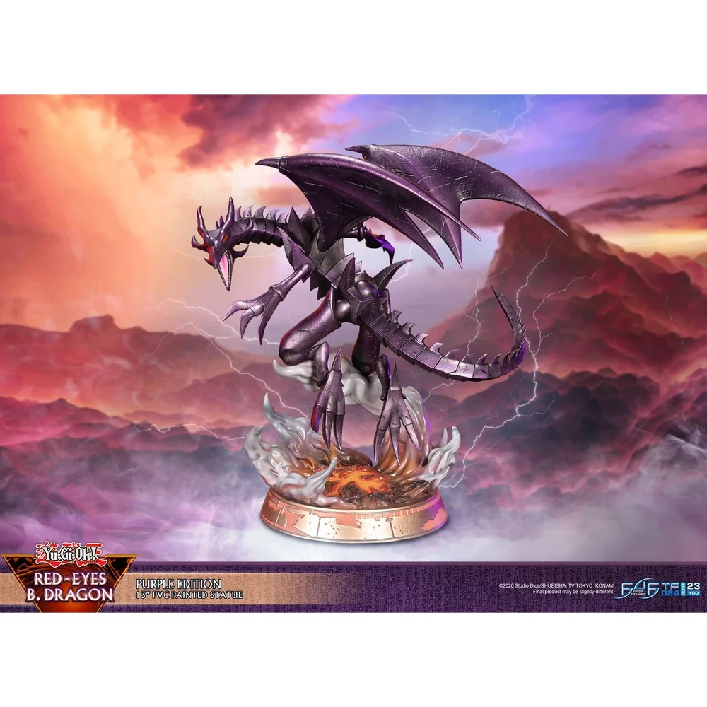 First 4 Figures Yu-Gi-Oh! Red Eyes Black Dragon Purple PVC Statue (33cm) Afbeelding 1