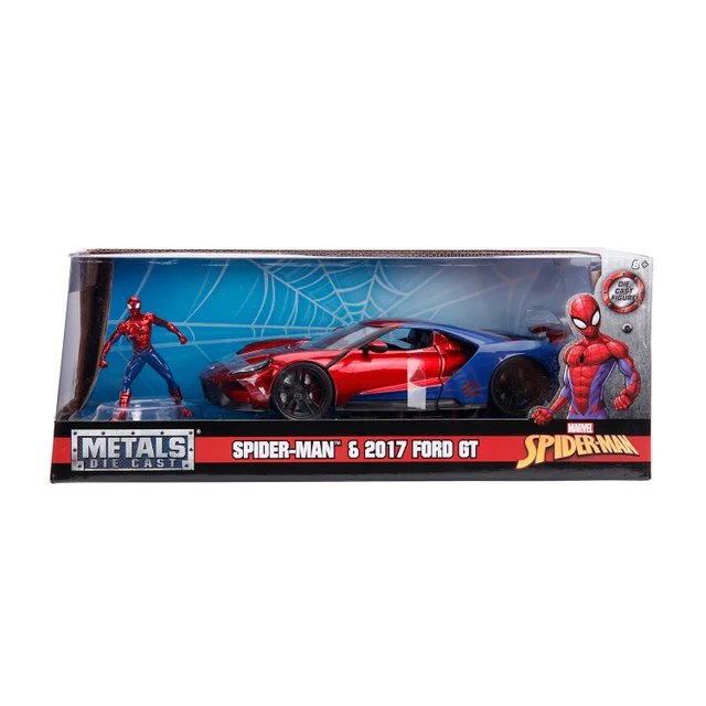 Marvel Spiderman 2017 Ford Gt W/Figure 1:24 Jada Toys