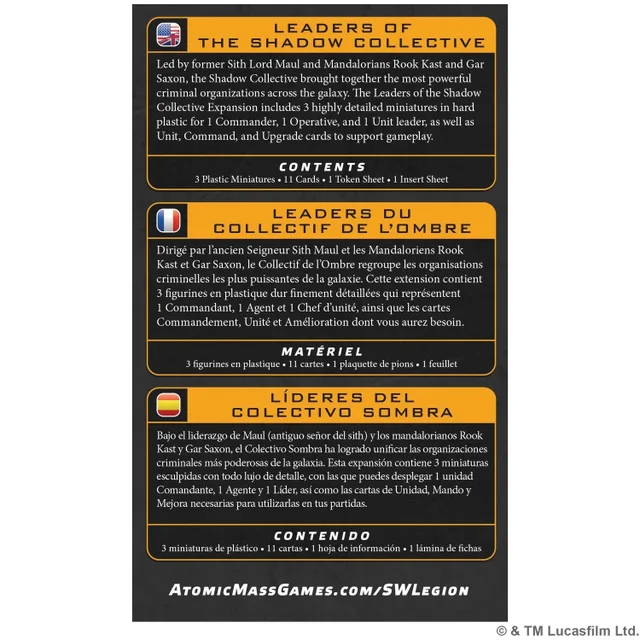 Star Wars: Legion Leaders of the Shadow Collective Expansion