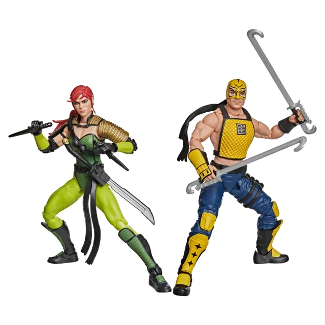 G.I. Joe Classified Series #212, Ninja Force Scarlett and T'Jbang, Collectible 15 cm Action Figure Set with 15 Accessories