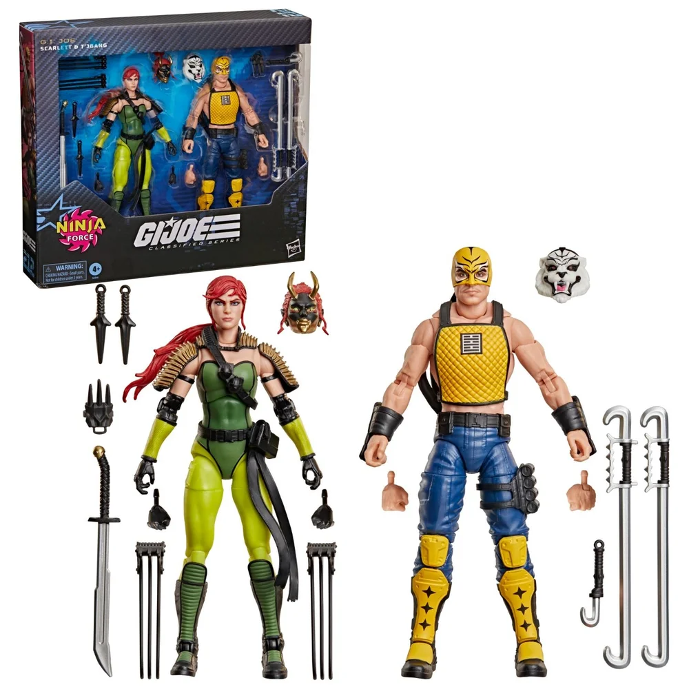 G.I. Joe Classified Series #212, Ninja Force Scarlett and T'Jbang, Collectible 15 cm Action Figure Set with 15 Accessories Afbeelding 1