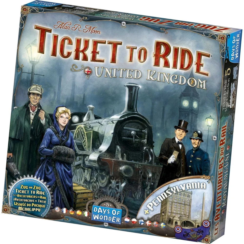 Ticket To Ride Family Board Game United Kingdom & Pennsylvania Map Collection Expansion Afbeelding 1