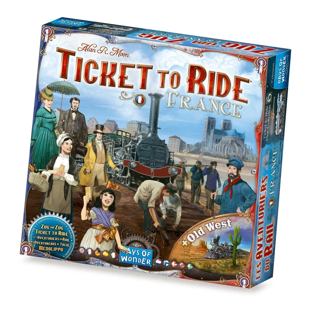 Ticket To Ride Family Board Game France & Old West Map Collection Expansion Afbeelding 1